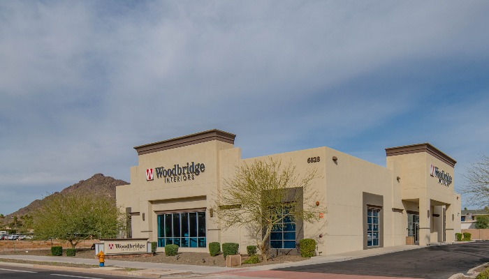 Storefront view of Woodbridge Interiors at Scottsdale Fashion Square